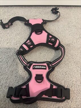 rabbitgoo Pink Reflective Dog Harness - Comfortable No-Pull Vest